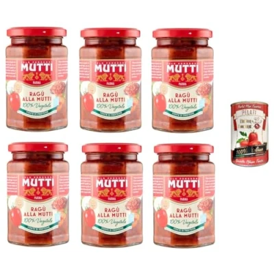 Abbildung von Mutti Sugo Testpaket, ragu&#039;, basilico, calabrese, con verdure, 4x 280g + Italian Gourmet polpa 400g