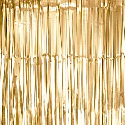 Abbildung von Oblique Unique® Lametta Vorhang 100x200 cm für Weihnachten Silvester Geburtstag Party Feier Fasching Karneval Dekoration Blau Gold Bronze Grün Silber wählbar (Bronze (matt))