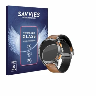 Abbildung von Savvies Panzer Schutz Glas für Dremac DM1 F 1.43&quot; (3 Stück) 9H Hartglas, Anti Fingerprint, Displayschutz