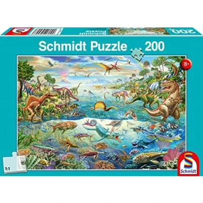 Abbildung von Schmidt Spiele Puzzle Entdecke die Dinosaurier, 200 Teile Kinderpuzzle, Puzzleteile