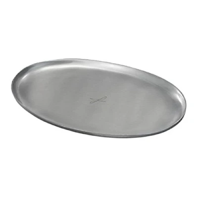 Abbildung von Kerzenteller, Dekoteller Oval Silber 10 x 17 cm