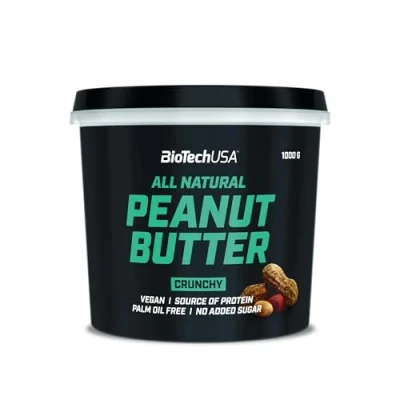 Abbildung von BioTechUSA Peanut Butter Natürliche vegane Eiweißquelle Glutenfrei, ballaststoffreich, Palmöl frei, 1000 g, Crunchy