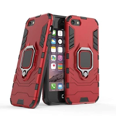 Abbildung von Kompatibel mit iPhone 5 5S SE Hülle, Ring Ständer Magnetischer Handyhalter Auto Caseme Schutzhülle Case für Apple 5, 5S, (Rot)