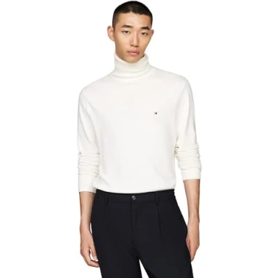 Abbildung von Tommy Hilfiger Herren Pullover Pima Cashmere Roll Neck mit Rollkragen, Weiß (Ivory), XXL