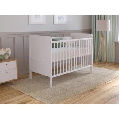 Abbildung von Love For Sleep Babybett Beistellbett 120x60 cm mit Matratze Kinderbett Baby Bett Holz Weiß, Komplett Set Mitwachsend Gitterbett