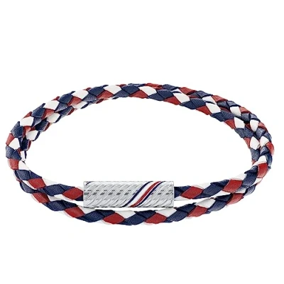 Abbildung von Tommy Hilfiger Armband, Herren, Größe: One Size, Silber rot weiss blau