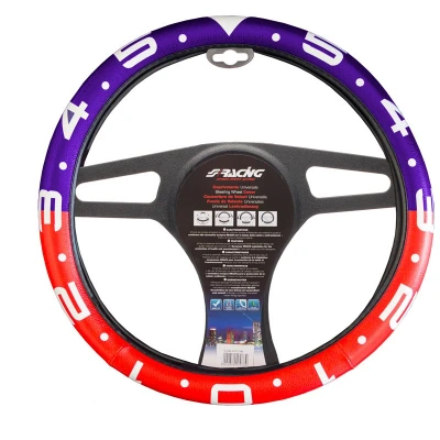 Abbildung von Simoni Racing Lenkradbezug Clock Rot/Weiß/Blau Ökoleder 37 39cm