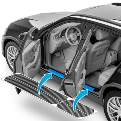 Abbildung von Auto Einstiegsleisten Schutz für Skoda Octavia Combi RS 4 (IV) NX5 I 2020 2024 Schutzfolie Autotür Zubehör Zierleisten Lackschutzfolie Carbon Schwarz