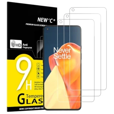 Abbildung von NEW&#039;C 3 Stück, Panzer Schutz Glas für OnePlus 9, Frei von Kratzern, 9H Härte, HD Displayschutzfolie, 0.33mm Ultra klar, Ultrabeständig