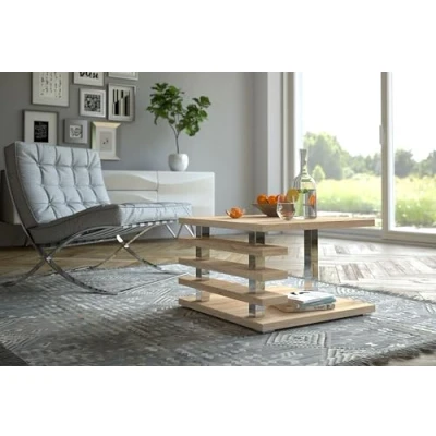Abbildung von designimpex Couchtisch Design DC 2 Sonoma Eiche Tisch Wohnzimmertisch 60x60x40cm