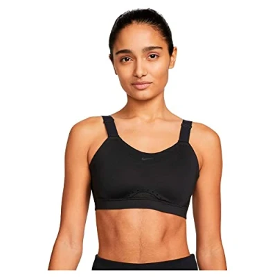Abbildung von Nike Performance W NK DF Alpha HS BRA Sportbh mit starker Stützkraft, Damen, Größe: XSxA C, Black/black/dk smoke grey/(dk grey)