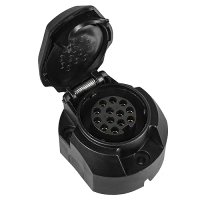 Abbildung von AOHEWEI 13 polige Anhängersteckdose Wasserdicht 12V, Kunststoff Anhängerkupplung Steckdosenadapter für LKW, Wohnmobil, Auto, Wohnwagen, Abschleppen