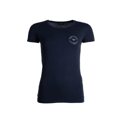 Abbildung von Emporio Armani T Shirt Damen ESSENTIAL STUDS LOGO, Rundhals