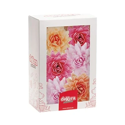 Abbildung von Dekora 18 Essbare Blumen für Torte aus Esspapier Oblaten Torten Tortendeko Essbar Sortierte Farben 5,5 cm