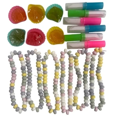 Abbildung von CAPTAIN PLAY Retro Süßigkeiten Klassiker Bonuspack mit Süße Ketten, Candy Lipstick und Schleckmuscheln, 18 Teile Mix in Einzelverpackung, 192g