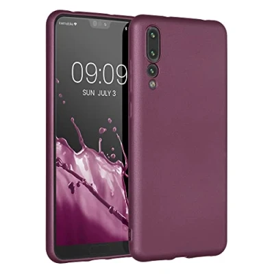 Abbildung von kwmobile Handyhülle kompatibel mit Huawei P20 Pro Hülle weiche Silikon Case metallisch schimmernd in Metallic Lavendel