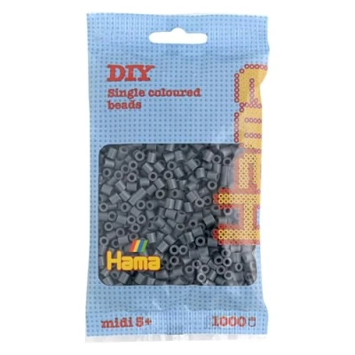Abbildung von Hama 207 71 Bügelperlen Beutel 1000x, dunkelgrau, 10 x 30 17 cm