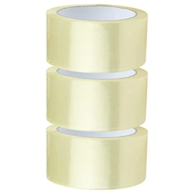 Abbildung von Crimson Starfish Paketklebeband Transparent 3 Rollen à 48mm x 66m Durchsichtiges Klebeband für das Verpacken von Paketen, Kisten, Kartons, Versand