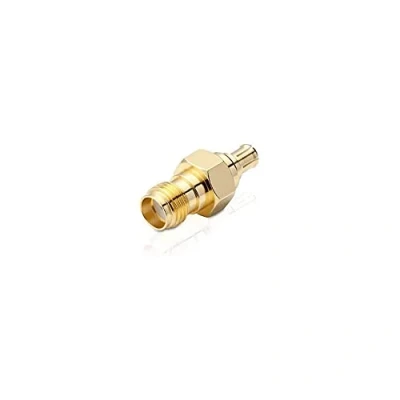Abbildung von conecto SMA Adapter, MCX Kupplung, Buchse ohne Pin auf Stecker Pin, Adapter zum verbinden von Anschlüssen mit Anschlüssen, vergoldet