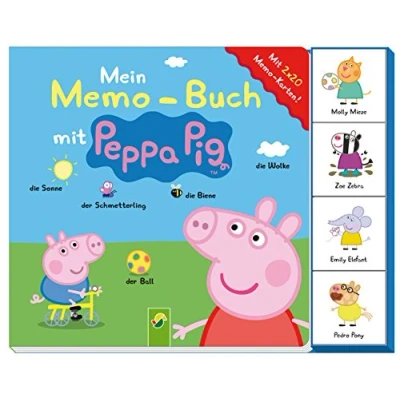 Abbildung von Mein Memo Buch Mit Peppa Pig. 2 x 20 Karten: Spielerisch neue Wörter zu Kindergarten, Spielplatz und Einkaufen lernen. Für Kinder ab 3 Jahren
