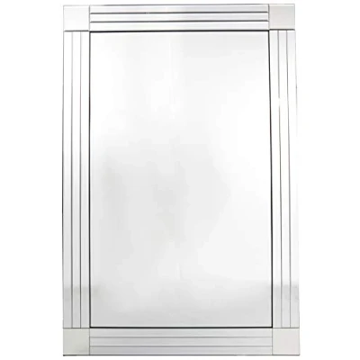 Abbildung von MirrorOutlet Moderner venezianischer Spiegel mit drei Kanten, Silber, 120 x 80 cm, YC020