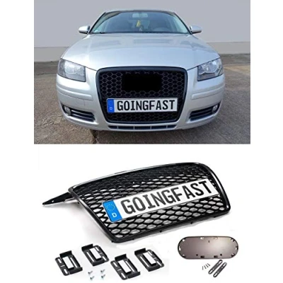 Abbildung von Passend für Audi A3 8P Kühlergrill Waben Front Grill Emblemhalter 2x Simple Fix