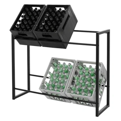 Abbildung von ML DESIGN Standregal Getränkekistenregal für 6 8 Kisten, aus Stahl freistehend, Kastenregal, 1 tlg., Getränkeregal Anthrazit Kistenregal Kistenständer Getränkekistenhalter