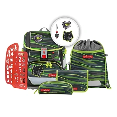 Abbildung von Step by Schulranzen Set 2IN1 PLUS Wild Cat Chiko 6 teilig (6 teilig), 1. 4. Klasse, ergonomisch, Easy Grow System