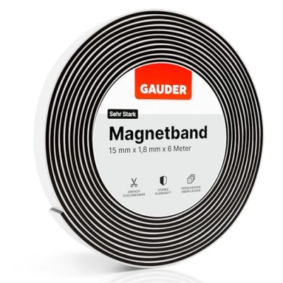 Abbildung von GAUDER Magnetband selbstklebend Magnetstreifen mit extra starkem Kleber Magnetklebeband (6 m)