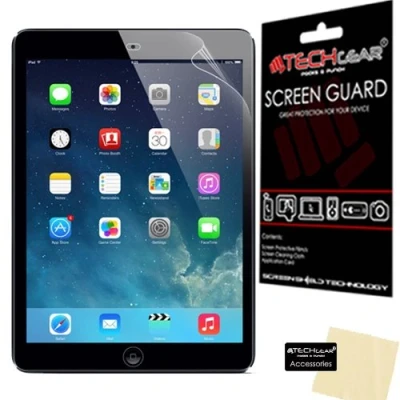 Abbildung von TECHGEAR Displayschutz für iPad Air &amp; 2 (9,7 zoll) / 5 6 Ultra Klare Schutzfolie mit Reinigungstuch + Applikationskarte