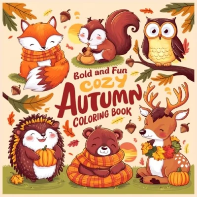 Abbildung von Cozy Autumn: A Relaxing Coloring Book for Adults, Teens, and Seniors with Simple Autumn Designs (Bold &amp; Fun, Band 2)