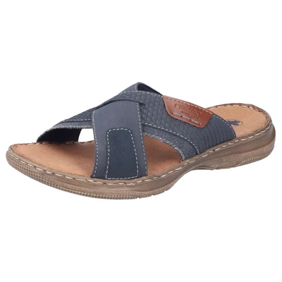 Abbildung von Rieker Pantolette flach, Herren, Größe: 41, Blau Schuhe