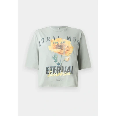 Abbildung von ONLY Onllucy LIFE Flowers Tshirt print, Damen, Größe: XS, Abyss/vitamin sea