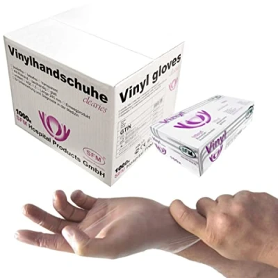 Abbildung von SFM ® Einweghandschuhe CLEARIES : puderfrei glatt klar Einmalhandschuhe Vinylhandschuhe