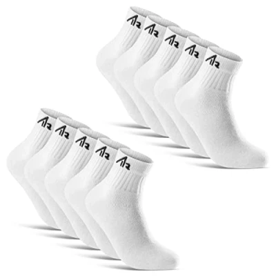 Abbildung von 10 Paar i1R kurze Sportsocken Quarter Tennissocken Herren Baumwolle 10301 (47 50 Weiß Kurz)