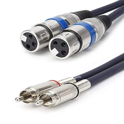 Abbildung von HTRUIYATY 2xXLR Weiblich Kable Auf 2xCinch Kabel (RCA kable), Hochwertiger XLR Stecker Mikrofon Patchkabel Leistungsverstärker (5 m)