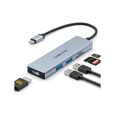 Abbildung von Lemorele 6 in 1 USB C Hub HDMI Adapter MacBook with 4K HDMI, 2 3.0, SD/TF Card Reader Caompatibel Pro/Air M1, iPad Pro XPS, Chromebook Pixel