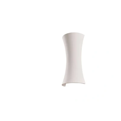 Abbildung von Gipswandleuchte Edon in Weiß, konkave Form, 30 cm