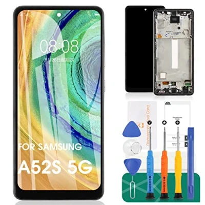 Abbildung von INCELL für Samsung Galaxy A52S 5G Bildschirm Ersatz LCD Display SM A528B Digitizer Touchscreen Assembly A528B/DS Reparaturteil mit Rahmen (keine Fingerabdruckfunktion)