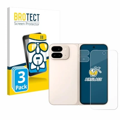 Abbildung von BROTECT Schutzglas für Google Pixel 9 Pro Fold (Display+Kamera) (3 Stück) Schutzfolie Panzer Folie Glas [Extrem Kratzfest 9H, Anti Fingerprint,