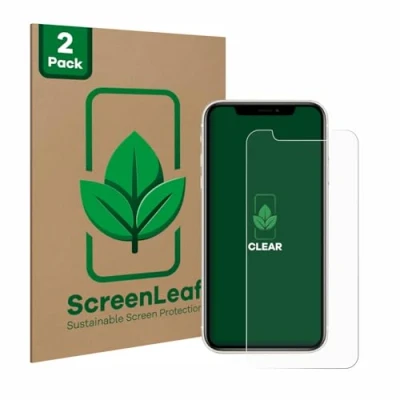 Abbildung von ScreenLeaf (2 Stück Schutzfolie für Apple iPhone 11 [nachhaltiger Displayschutz, Folie, transparent, kratzfest]