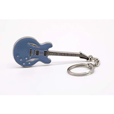 Abbildung von Schlüsselanhänger klassische Rock Gitarre Gibson 335 Dave Grohl Signature Modell aus massivem Metall