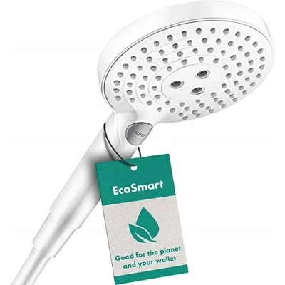 Abbildung von hansgrohe wassersparender Duschkopf Raindance Select S 120 (Regendusche, 3 Strahlarten), Mattweiß