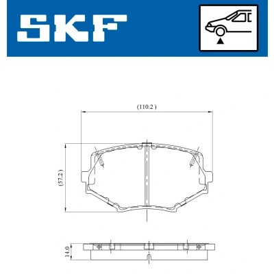 Abbildung von SKF VKBP 80564 A Bremsbelagsatz mit akustischer Verschleißwarnung