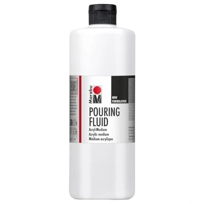 Abbildung von Marabu 12320016885 Pouring Fluid Acrylmedium 750 ml, Dünnflüssiges Medium für Gießanwendungen und Fließtechniken, verbessert die Verlaufseigenschaften von Acrylfarben, nicht vergilbend