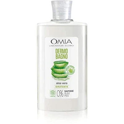 Abbildung von Omia Dermo Bagno Eco Bio mit Aloe Vera aus Salento, mildes und erfrischendes Duschgel, Dermatologisch getestet, vegane Formel nickelfrei getestet 400 ml Flasche