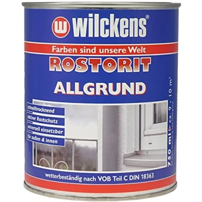 Abbildung von Wilckens Farben Metallschutzlack Rostorit, glänzend, Grau RAL 7001, 750 ml