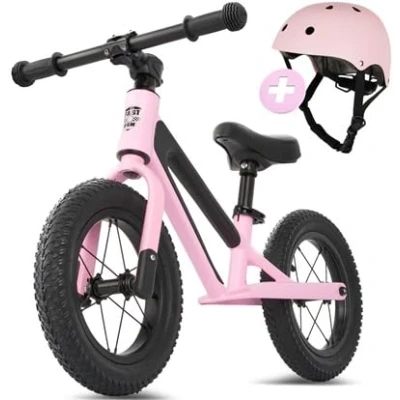 Abbildung von FAST N FUN Laufrad ab 2 Jahre mit Kinderhelm im Set Ultraleicht Tragegriff, Magnesiumrahmen, 12 Zoll Räder, Fußstütze und Ergonomischer höhenverstellbarer Sitz Outdoor Balance Bike