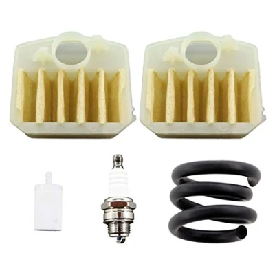 Abbildung von MCHNIC 2x Luftfilter mit Benzinfilter Benzinschlauch Zündkerze für Husqvarna 340 345 346 346XP 350 351 353 Kettensäge Motorsäge # 537024003