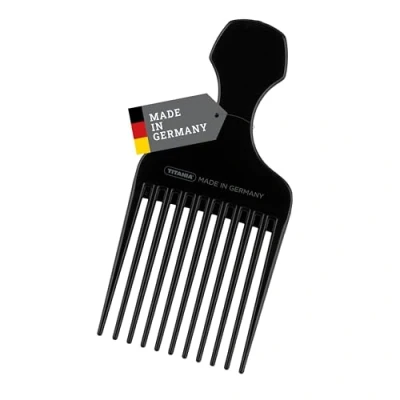 Abbildung von TITANIA Afrokamm Kamm für Afro Hair Grobzinkiger Lockenkamm mit Griff / Comb Styling Locken Grober Naturlocken Made in Germany